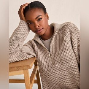 Haven Well Within Cotton Shaker Stitch Half-Zip Pullover | Size Small